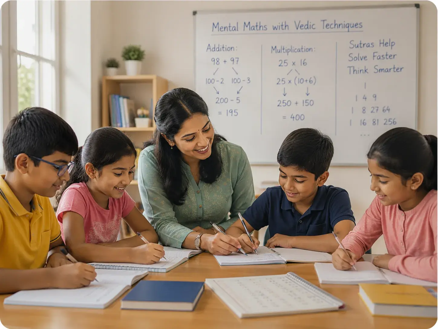 Student learning Vedic Maths at Kalviyon Academy