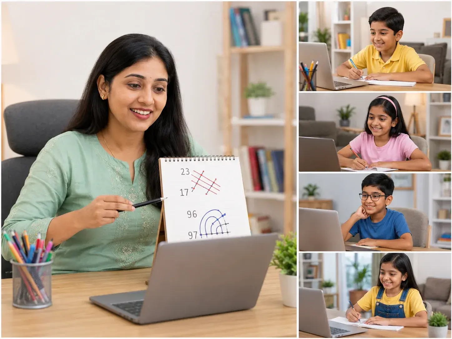 Student learning Vedic Maths online