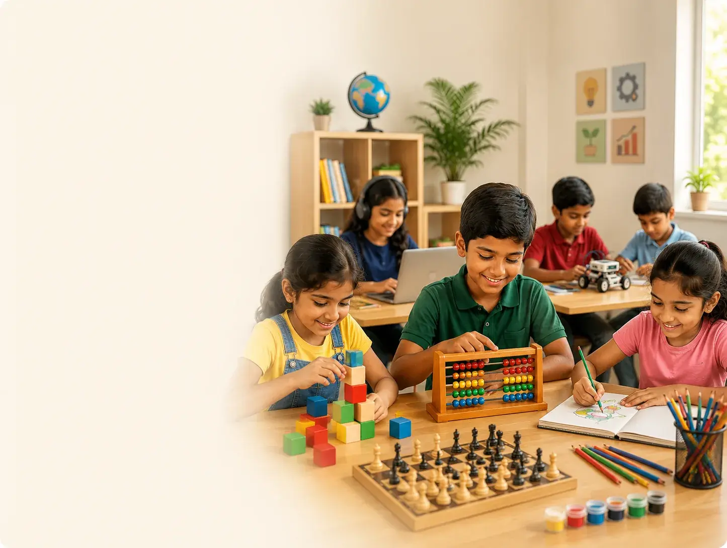 Children participating in skill development programs