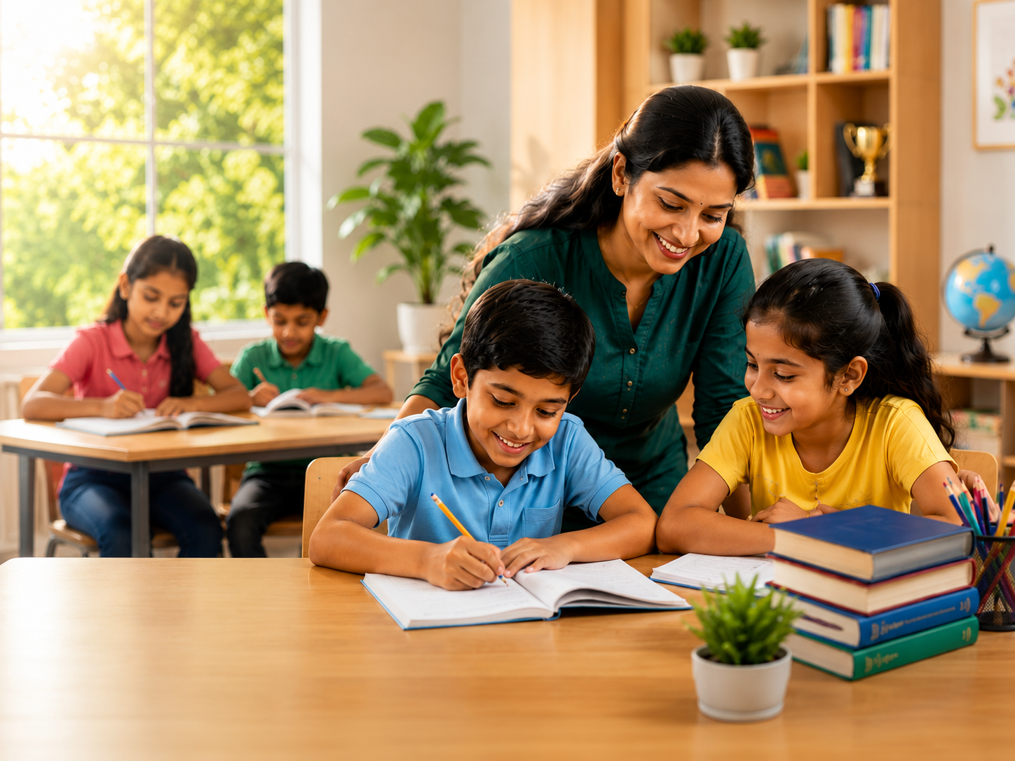 Students attending tuition classes at Kalviyon Academy in Madhavaram